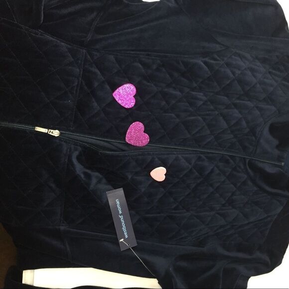 LIGHTWEIGHT Velour Quilted Jacket  NEW - Picture 3 of 5